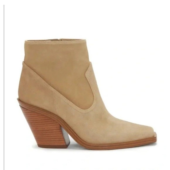 Vince Camuto Gredile Pointed Toe Suede Western Heel Bootie Size 9.5 - Picture 2 of 9